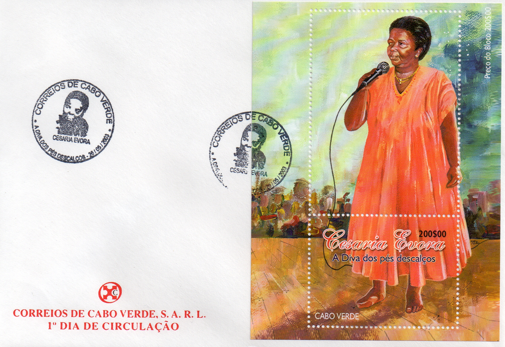 Ersttagsbrief Cesaria Evora.